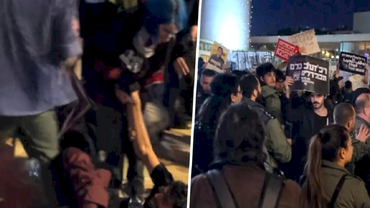 Tel Aviv'de savaş karşıtı protestoya polis müdahale etti, çok sayıda gözaltı var