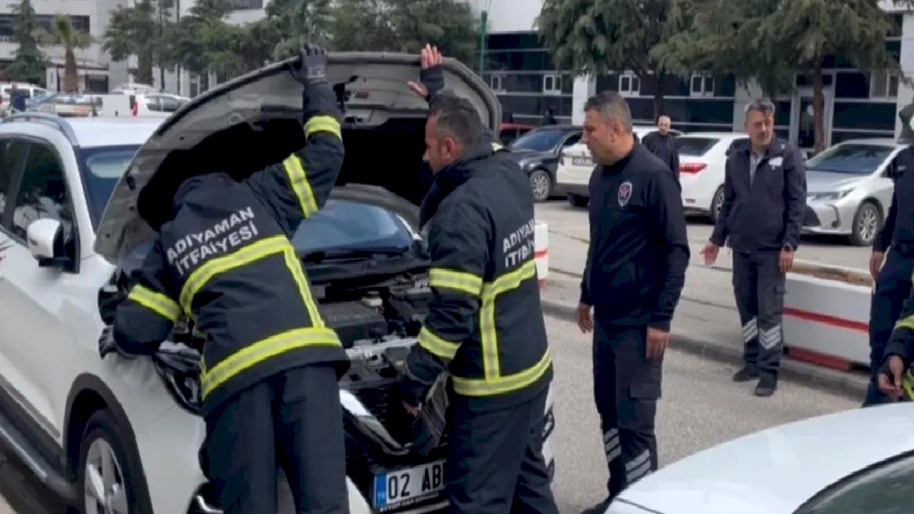 Adıyaman’da hastane otoparkında korkutan anlar