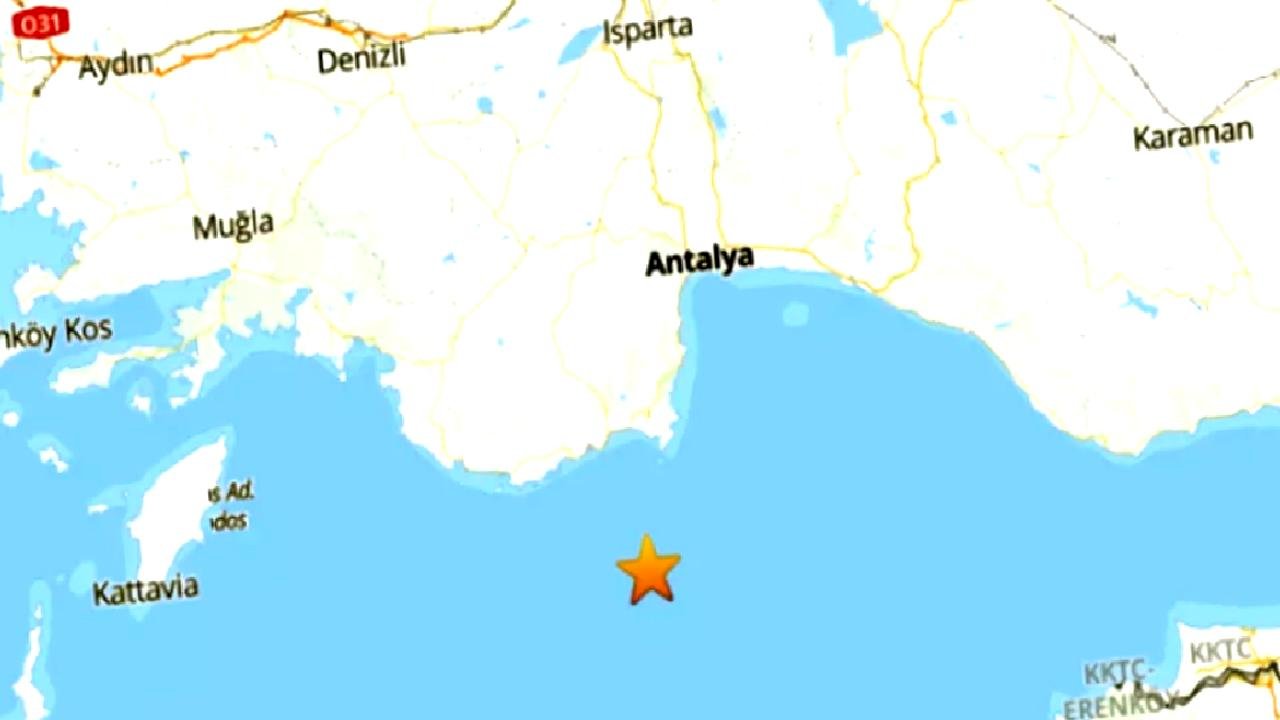 Akdeniz'de 4,2 Büyüklüğünde Deprem