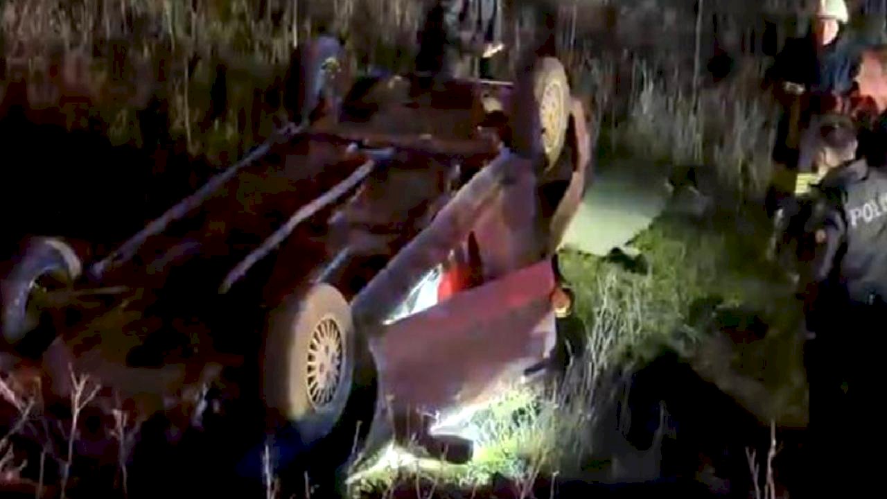 Çorum'da Takla Atan Araçta Kimse Bulunamadı