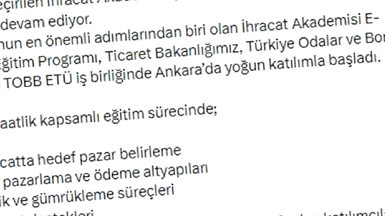 E-İhracat Eğitim Programı Başladı