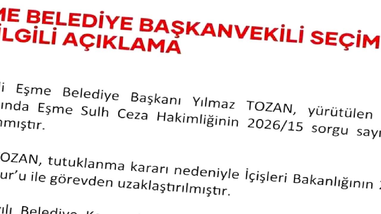 Eşme Belediye Başkanvekili 27 Nisan'da belirlenecek