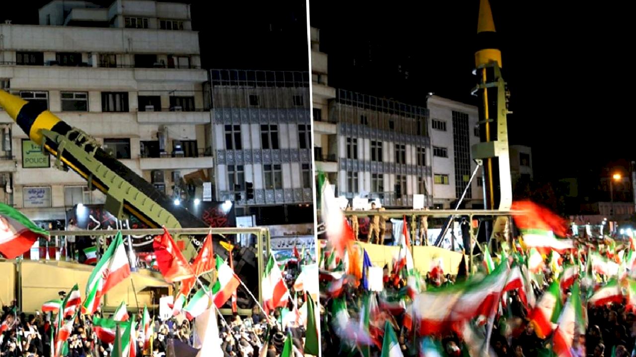 İran füzeleri meydana indirdi! Tahran'dan dikkat çeken görüntüler