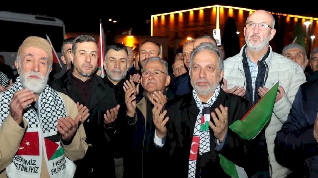 Kayseri'de Filistin için omuz omuza dayanışma