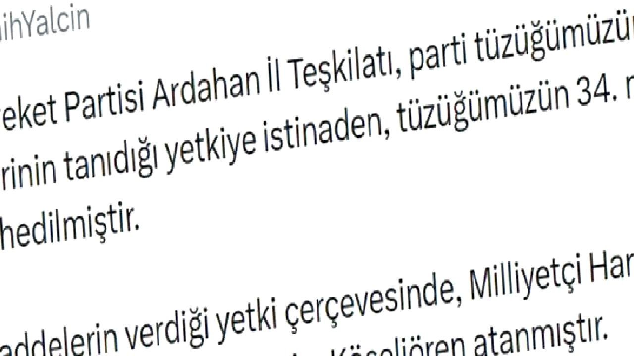 MHP Ardahan Teşkilatı Feshedildi