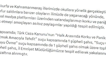 Denizli'de Yanlış Paylaşımlara Gözaltı