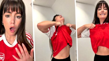 Manchester City'e kaybeden Arsenal taraftarı bir kadın sinir krizi geçirdi