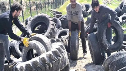 Mardin Büyükşehir, 100 ton atık lastiği geri dönüşüme kazandırdı