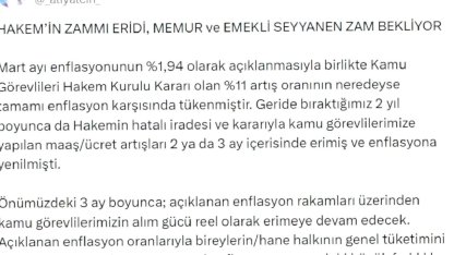 Memur-Sen: Enflasyon Zammı Eridi