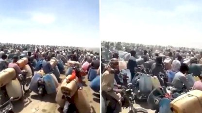 Akaryakıt krizine giren Pakistan’da İran sınırında bidonlu izdiham
