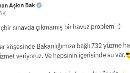 Bakan Bak'tan Havuz Tepkisi