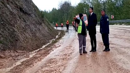 Bilecik Gümüşdere'deki heyelan bölgesine yakın mercek