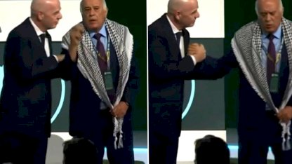 Infantino'dan skandal hareket! Filistin Futbol Federasyonu Başkanı sahneyi terk etti