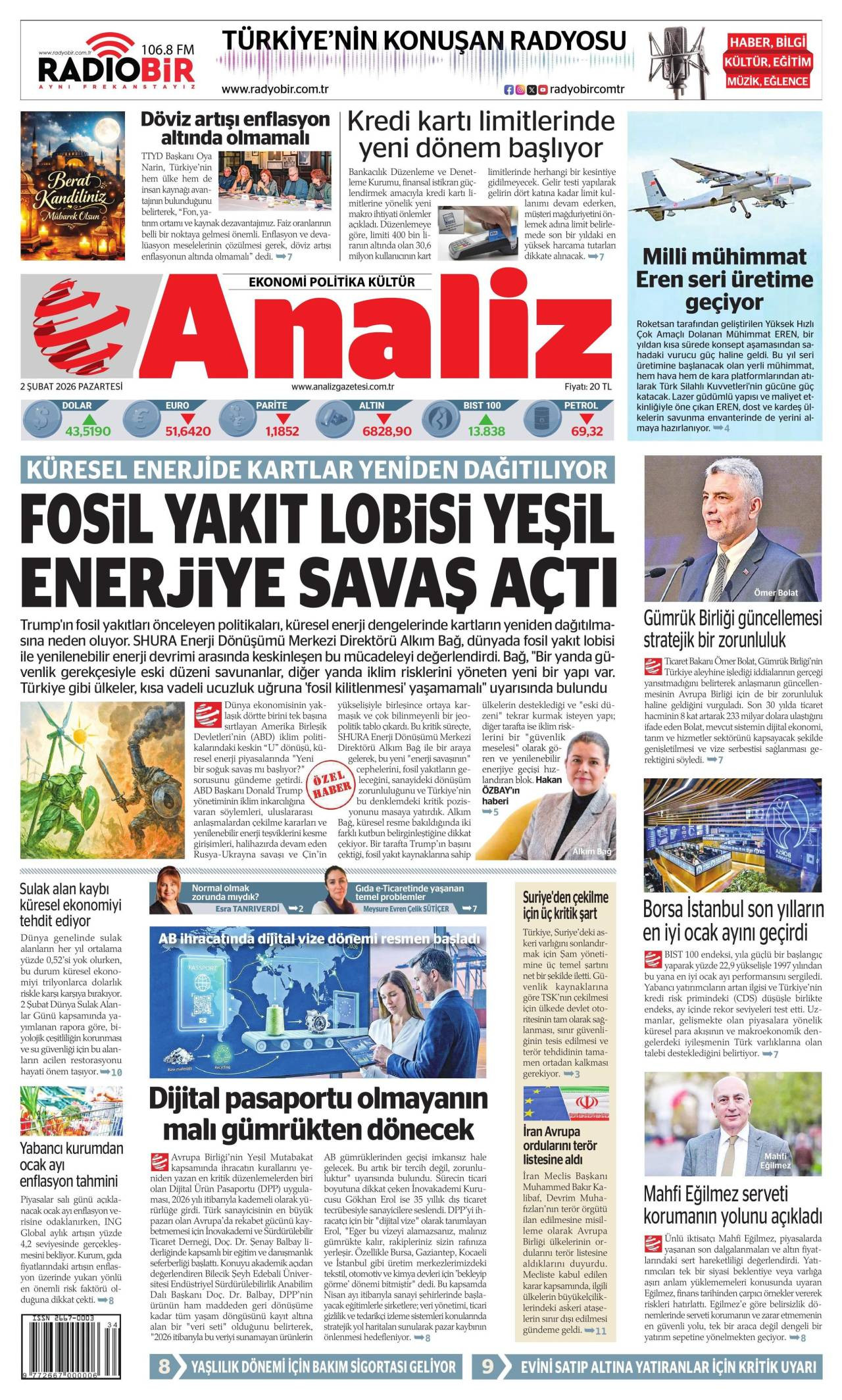 Analiz Gazete Manşeti