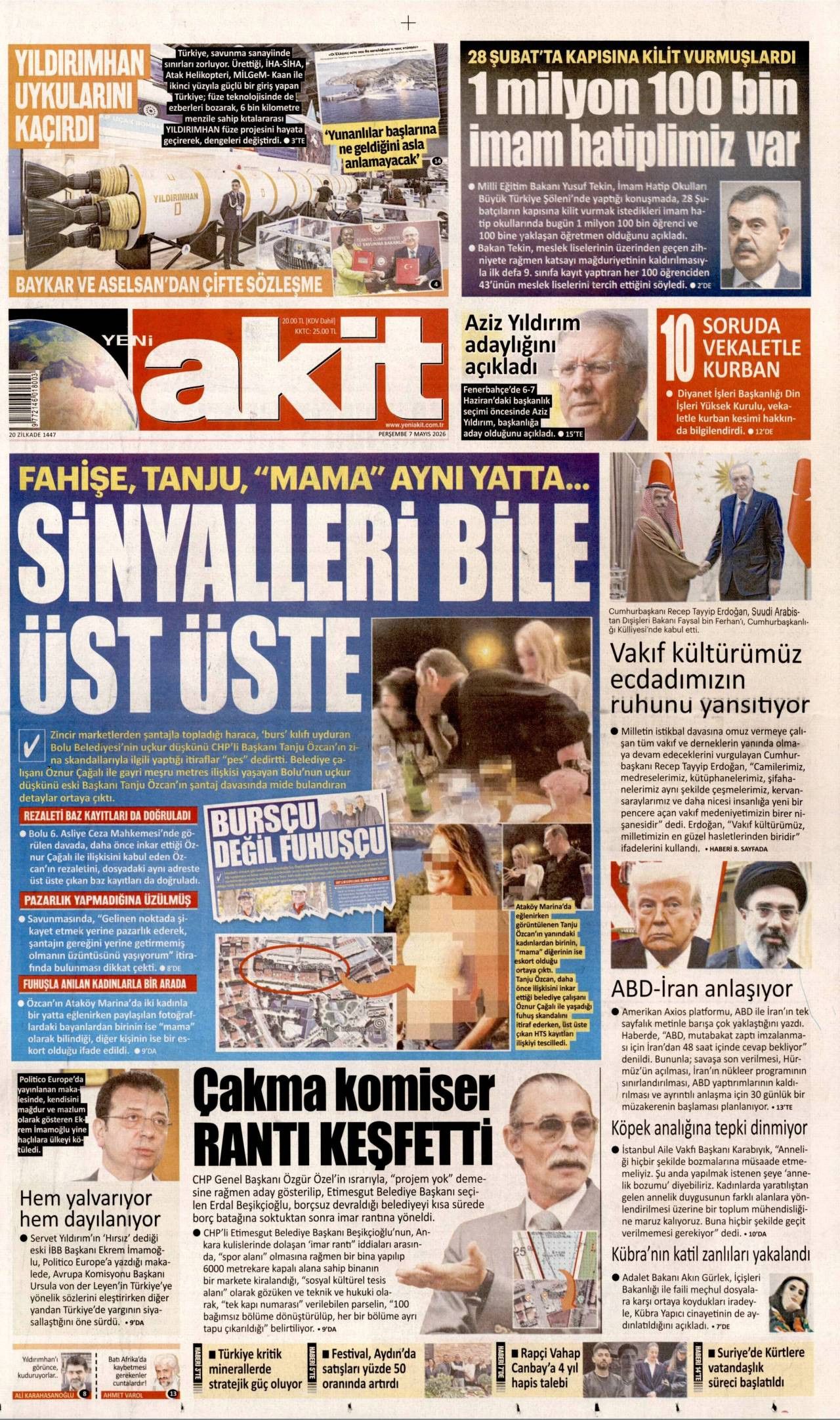 Yeni Akit Gazetesi Gazete Manşeti